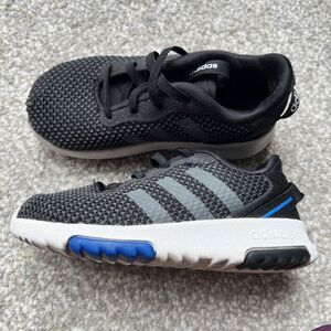 Adidas Shoes Boys Toddler Size 9 Laced Logo Black White Blue